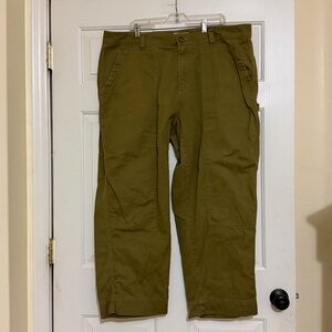 Old Navy Olive Green Women’s Straight High Rise Utility Pants Jeans Denim Sz 20